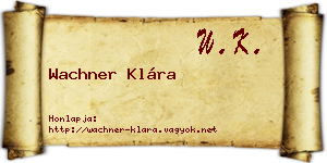 Wachner Klára névjegykártya