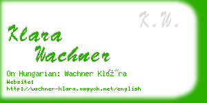 klara wachner business card